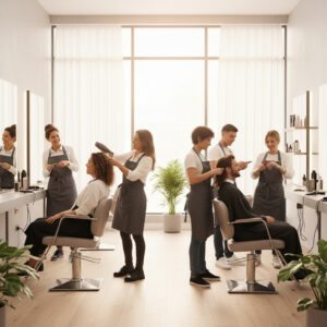 Equipo de estilistas trabajando juntos - Peluquería Unida