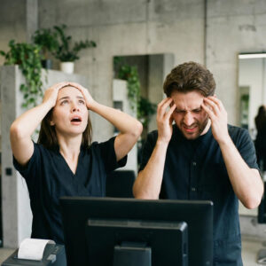 Dos estilistas antes un Software que no les gusta