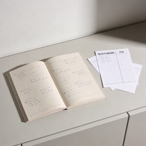 Sistema de control Horario en papel + Agenda antigua en papel.